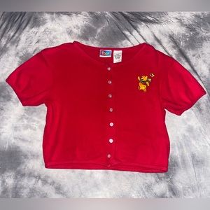 Vintage Disney Pooh bear cropped cardigan